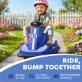 thumbnail image 4 of Qaba Auto Tamponneuse pour Enfants avec Rotation à 360°, Doubles Moteurs, Musique, Bleu, 4 of 10
