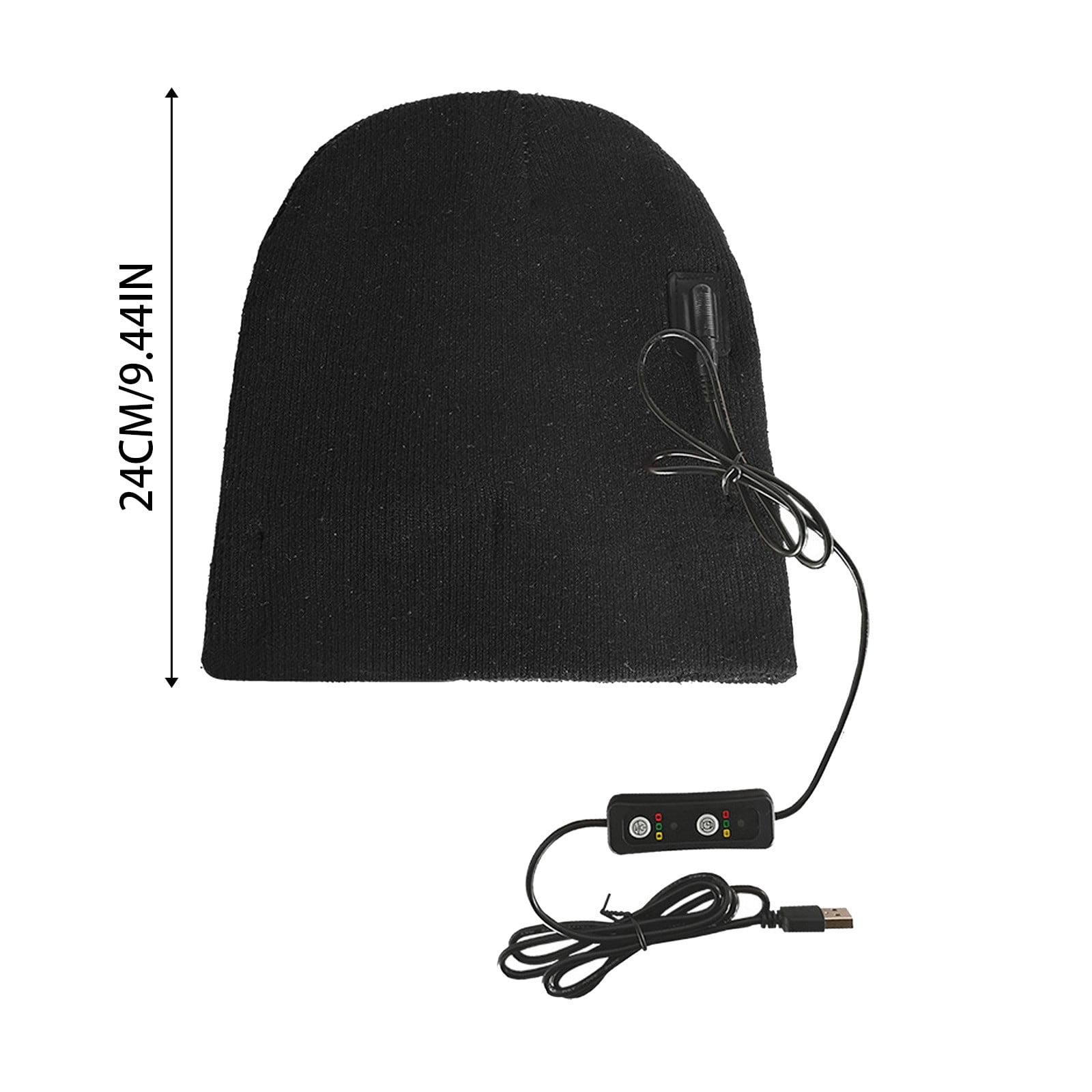 USB Electric Heated Winter Beanie Cap - Soft Lined Knitted Hat Warmer for Men, Women, Skiing, Fishing & Motorcycle Riding (No Power Included)