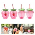thumbnail image 5 of FRCOLOR 4pcs Girls Strawberry Fruit Straw Cups Set Cute and Drinking Cups for, 5 of 6