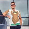thumbnail image 3 of Kdxio Cute Sloth In Yoga Pose Tree Print Men's Short Sleeve Polo Shirt,Midweight Men's Shirt, 3 of 6