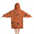 thumbnail image 2 of Halloween Spider Web and Bats Blanket Hoodies for Kids 6-13YR Oversize Wearable Blanket Hoodies for Boys Girls Teens, 2 of 7