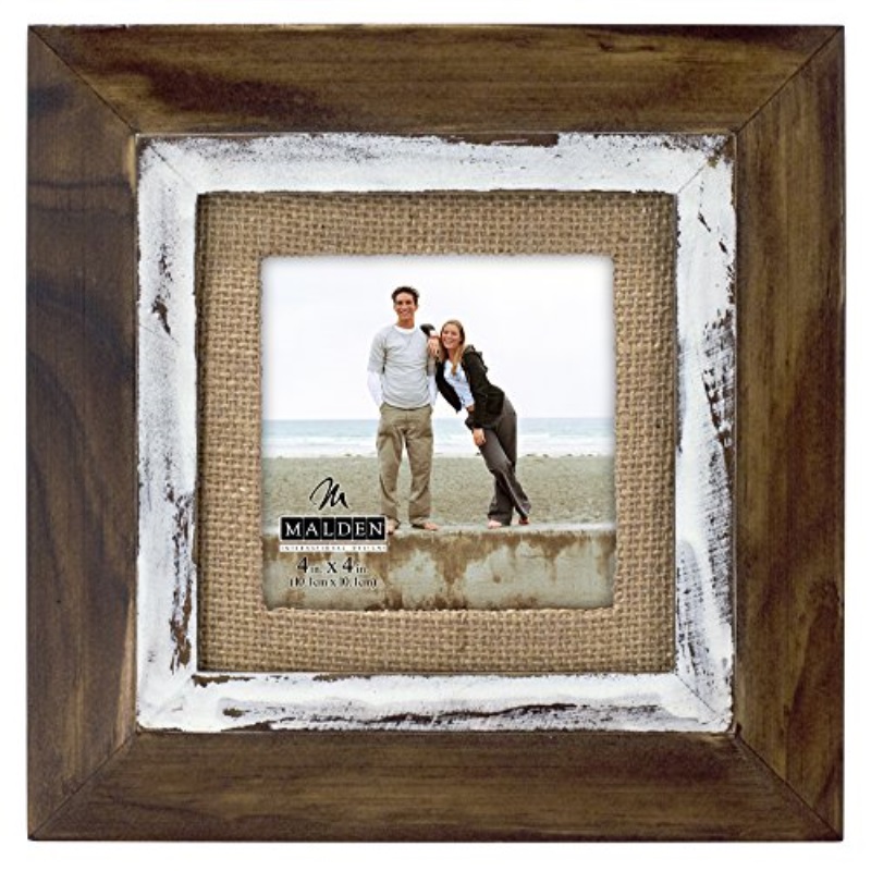 Malden International Designs Rustic Distressed Wood Fashion Two Tone Cedar Picture Frame with