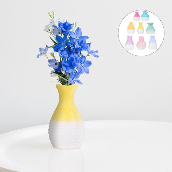 LOLIPPYY 8-Piece Assorted Color Flower Vase Set for Desk Decor, Floral Arrangement Gift for Home and Office