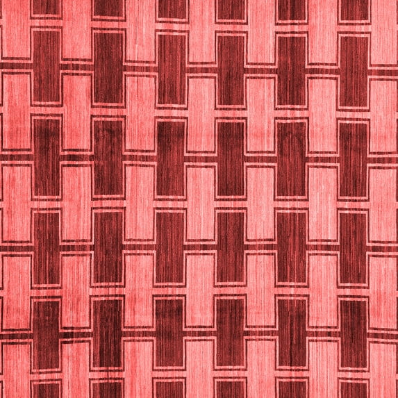 Ahgly Company Indoor Square Abstract Red Modern Area Rugs, 6' Square