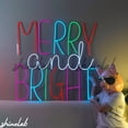 thumbnail image 2 of Shinelab Merry and Bright LED Neon Sign, Christmas Decor, Christmas Neon Sign, 2 of 4