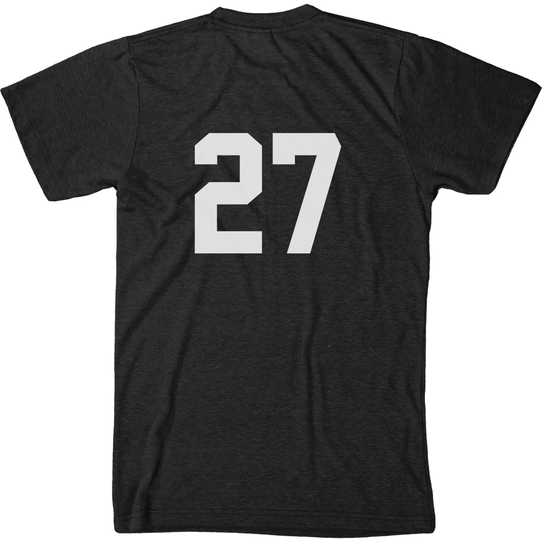 Standard White Jersey Number 27 Men's Modern Fit T-Shirt - Walmart.com