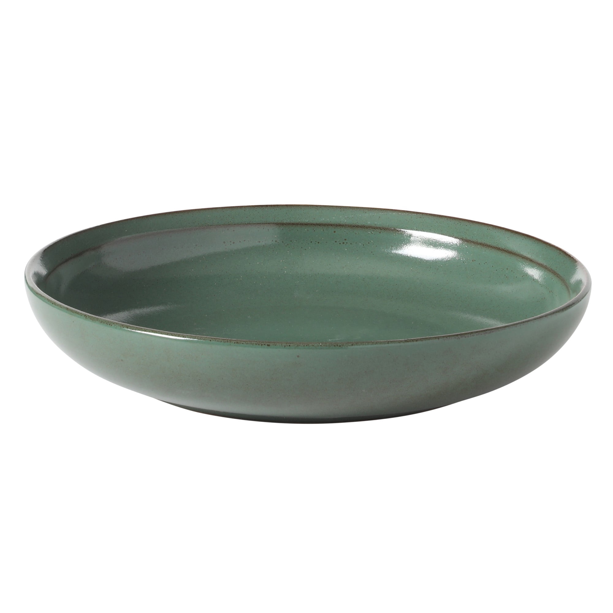 Gibson Elite Beckett Stoneware Matte Reactive Glaze 16 Piece (Service for 4) Plates and Bowls Dinnerware Set - Green