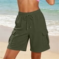 thumbnail image 5 of biudgviw Women's Sweat Shorts with Multi Pockets Drawstring Elastic Waist Cargo Shorts Comfy Textured Baggy Shorts for Gym Workout, 5 of 7