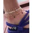 thumbnail image 4 of EOEMY Multi-Layer Boho Beads Shell Tassel Anklets Bracelet Foot Beach Jewelry Women-12.Transparent Beads, 4 of 9