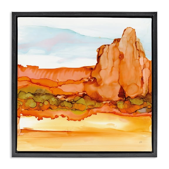 Stupell Industries Earthy Desertscape Illusion Black Framed Floater Canvas Wall Art, design by Chris Paschke