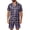 Gray, variant on Men's Nightwear Set Retro Grid Plaid Pattern Short Sleeve Button Front Top Chest Pocket Elastic Shorts Red S