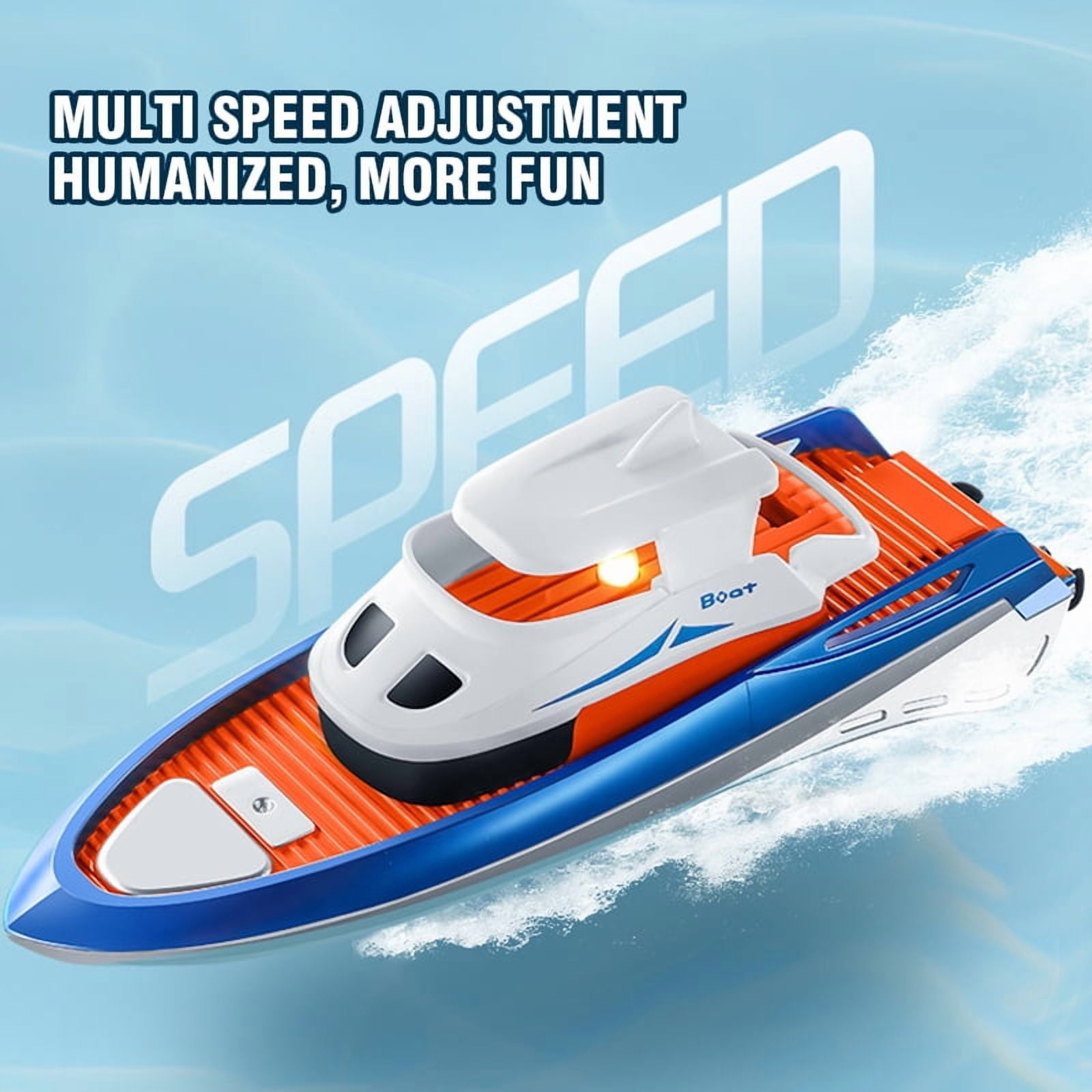 1/32 RC Boat Electric Speedboat Waterproof Racing Toys Boats for Lake & Pool, Birthday Gifts for Kids Boys Girls