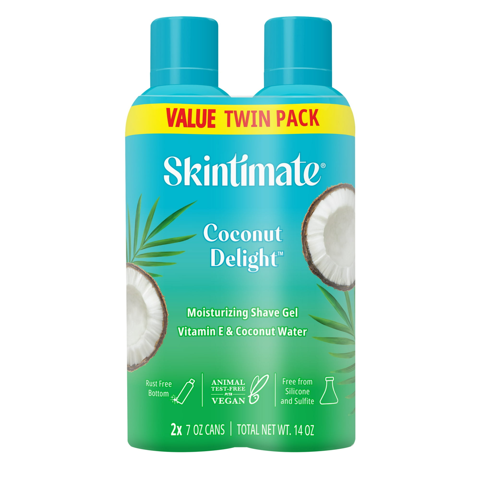 Skintimate Coconut Delight Women's Shave Gel Twin Pack, 14 oz Total