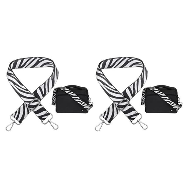 Baohd Sangle de Sac à Bandoulière Durabilité et Fabrication Exquise Sangle de Remplacement Réglable Noir et Blanc 2Ensemble
