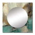 thumbnail image 2 of Designart "Forms In Painting Beige and Green I" Abstract Painting Square Mirror Wall Decor Modern - Large Beige Square Bathroom Mirror - Square Printed Wall Mirror Art, 2 of 5