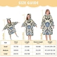 thumbnail image 4 of FORMRS Wearable Blanket Hoodie with Sleeves for Kids Cozy Flannel Sweatshirt, Blue Floral, 4 of 7