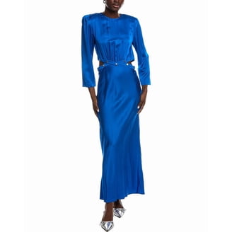 Sandro womens Linen-Blend Maxi Dress, 36, Blue - Walmart.com