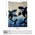 thumbnail image 3 of FCXZI Durable Soft Flannel Blanket Orca Whales Ocean Bubbles 50*60in, 3 of 7