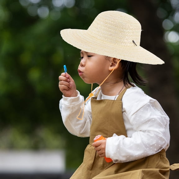 LEORX 1Pcs Wheat Straw Hat For Child Hat Lightweight Comfort DIY Craft Picnics