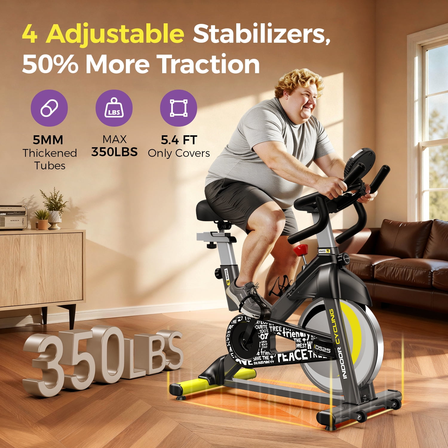 Pooboo Cycling Bike Professional Exercise Bike Stationary Cycle Machine for Home Cardio Workout 350lb Flywheel 35lbs