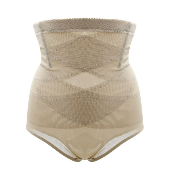 Unique Bargains Beige XL Women High Waist Belly Control Shaping