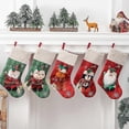 thumbnail image 4 of 18" Large Christmas Stockings with 3D Style Santa Snowman Reindeer Character Pattern for Christmas Decoration,Classic Pattern, 4 of 5