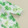 thumbnail image 3 of Okbabeha St Patricks Day Outfit Newborn Baby Boy Girl Shamrock Waffle Romper Lucky Clover Onesie Jumpsuit One Piece Clothes, 3 of 7