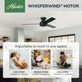thumbnail image 3 of Hunter 52 inch Indoor Ceiling Fan No Light - Black Modern Ceiling Fan without Light, 3 Blades, Low Profile Mount, For Bedroom, Living Room, or Kitchen, Wall Control - Presto 52407, Matte Black, 3 of 16