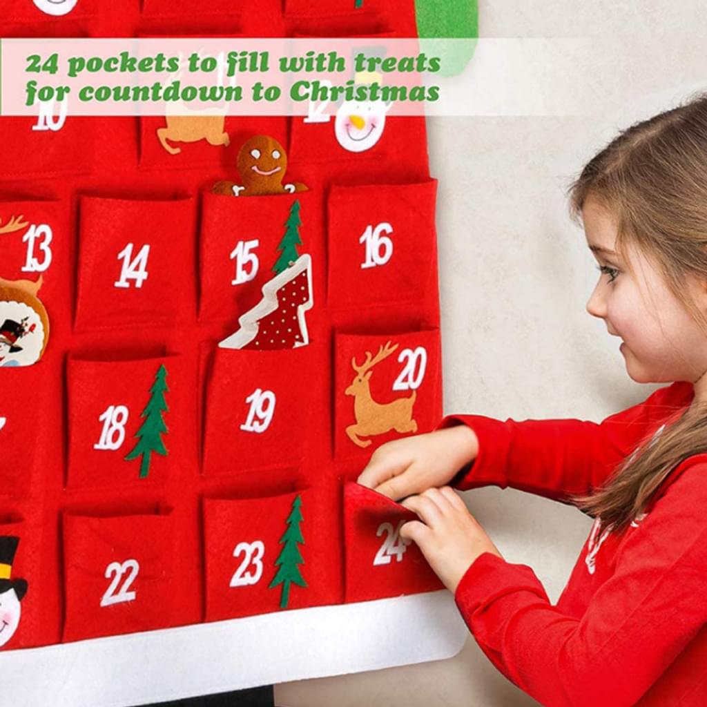 Christmas Advent Calendar, Wall Hanging Santa Felt Advent Calendar with 24 Days Countdown Pockets, Xmas Decorations for Boys and Grils - Walmart.com Christmas Advent Calendar, Wall Hanging Santa Felt Advent Calendar with 24 Days Countdown Pockets, Xmas Decorations for Boys and Grils - Walmart.com