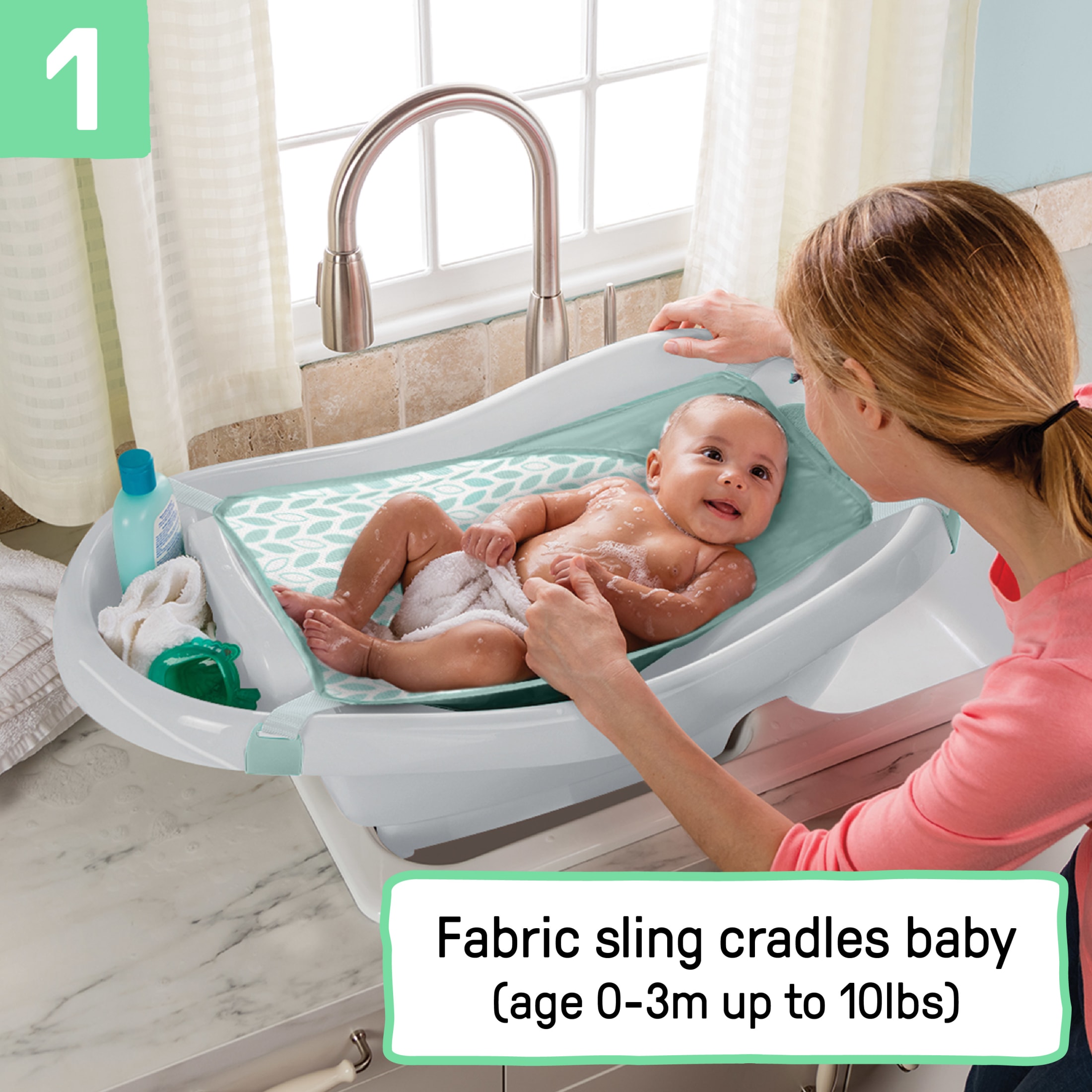 Summer by Ingenuity Comfy Clean Deluxe Newborn to Toddler Bath Tub photo 3