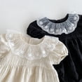 thumbnail image 4 of LYMAYTER‌ 3-24M‌‌‌‌ Newborn Baby Infant Summer Bubble-Sleeve Romper Lace Collar Short-Sleeve Comfort Set, 4 of 8