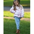 thumbnail image 3 of Aideaone Girls Puffer Jacket Packable Hooded Warmth Padded Winter Coat Metallic Shine Outerwear 10-12Years, 3 of 8