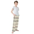 thumbnail image 4 of FORMRS Kids Pajama Pants with Pockets Size 6-8Y Boys Lounge Sleep Bottoms, Beige Plaid Pattern, 4 of 8