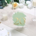 thumbnail image 3 of Table de Mariage Vert Sauge avec Chiffres Imprimés en Feuille d'Or et Support, 3 of 5