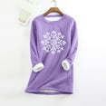 thumbnail image 2 of Women's Festive Snowflake Print Pullover Crew Neck Thermal Winter Sweater Cozy Wear, 2 of 5