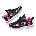 thumbnail image 2 of Tfken Little Girls Walking Running Shoes Heart Print Platform Lace-Up Fall No Slip Sneakers For Kids Black Size 4.5-5 Years, 2 of 7