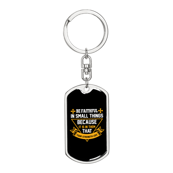 Your Strength Stainless Steel or 18k Gold Premium Swivel Dog Tag Keychain