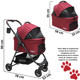 thumbnail image 4 of Carriola para Mascotas Cochecito para Perros y Gatos Pequeños - Medianos Transportadora Extraíble Ligera y Plegable con Freno - Rojo, 4 of 7