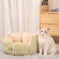 thumbnail image 2 of Soft Round Washable Plush Cat Bed with Removable Cushion for Indoor Pets, 2 of 6