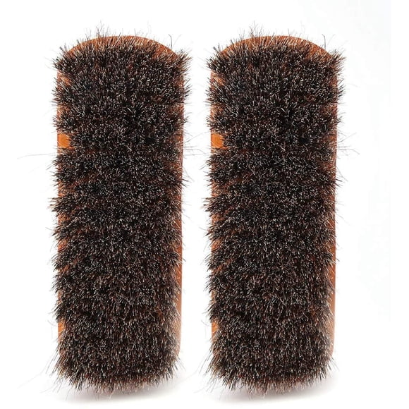 Cepillos para Zapatos de Crin, Pulido de Limpieza, Herramienta de Pulido de Aceite de Madera para Botas de Zapatos(Medio de Caoba)