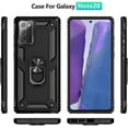thumbnail image 4 of REQO for Samsung Galaxy Note 20 Case, Note20 5G Case with HD Screen Protectors, Military-Grade Metal Ring Holder Kickstand 15ft Drop Tested Shockproof Cover Case for Samsung Galaxy Note 20 Black, 4 of 7