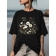 thumbnail image 1 of Camiseta con estampado floral de talla grande, informal, de cuello redondo y manga corta, para mujer, talla grande, para adultos, hombres, mujeres, adolescentes, jóvenes, deportiva, informal., 1 of 8