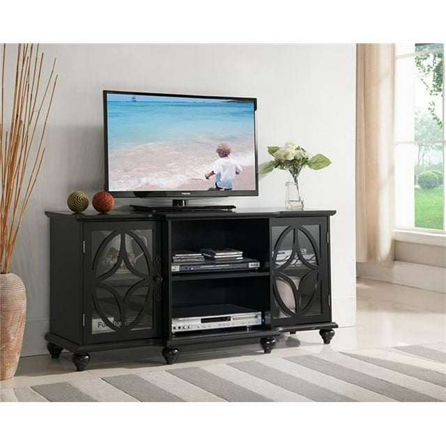 47 in. Wood Black Entertainment Center