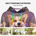 thumbnail image 4 of Honeii Dog in Lavender Flowers Pattern Womens Oversized Hoodies Long Sleeve Sweatshirts Pullover Fall Outfits with Pocket-XX-Large, 4 of 7