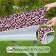thumbnail image 6 of Pink and Black Of Leopard Print Square Fitted Tablecloth with Elastic Edge,Square Table Cover,Washable Elastic Table Cover for Home Kitchen Party Decor 34"x34", 6 of 6