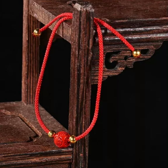 GKNET Good Luck Piuxiu Gourd Red Bead Handmade Braided Bracelet Adjustable Men Women-#1
