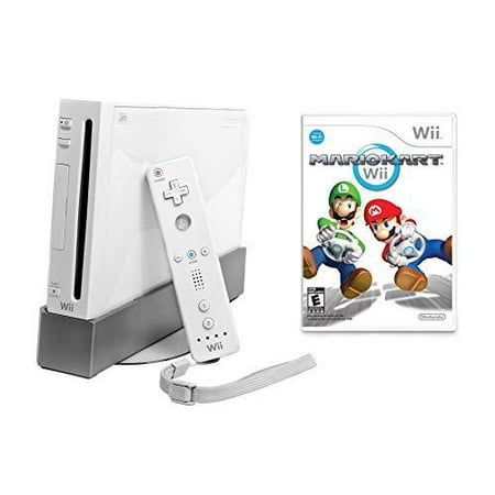 Wii White Console with Mario Kart 