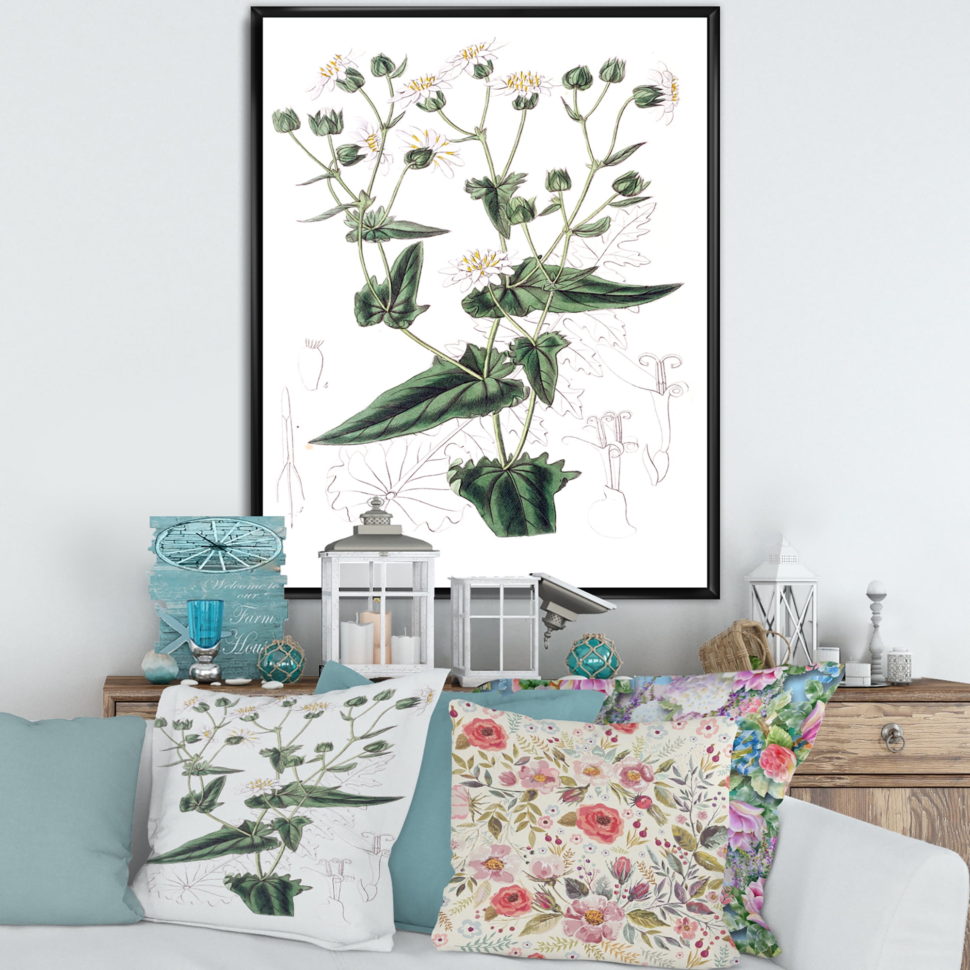 Designart 'Ancient Plant Life XXII' Traditional Framed Canvas Wall Art Print