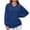 Navy, variant on Vivianyo HD Women's Casual V-Neck Pullover Sweatshirt, Fall Loose Long Sleeve Stretch Rib Cuff and Hem Solid Lightweight Crewless Sweat Tops for Women, Women's Sky Blue, Sizes S-2XL