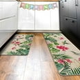 thumbnail image 6 of Spring Summer Geranium Flower Kitchen Rugs Set of 2, Hummingbird Red Floral Palm Leaves Kitchen Mats Decor, Seasonal Floor Door Mat Home Decorations -17x29 and 17x47 Inch, 6 of 6